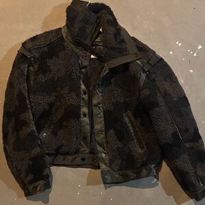 Veronica Beard faux fur jacket, camo print, size large